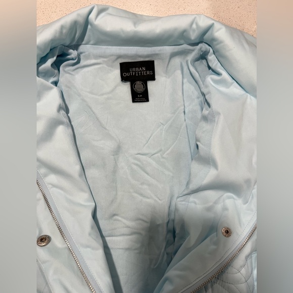 New without tags Urban Outfitters UO Sasha Quilted Bomber Jacket Coat Light blue - Picture 2 of 5